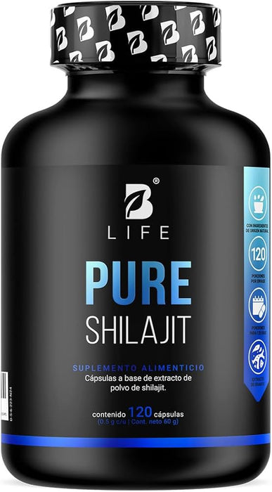 Blife Shilajit - Extracto de Shilajit en polvo 120 caps 500 mg