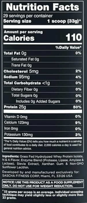 Sascha Fitness Proteina Hidrolizada - 2 Libras