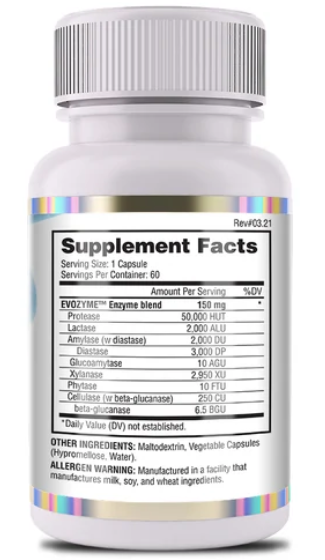 Evozyme enzimas digestivas - 60 caps