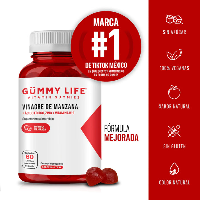 Gummylife Gomitas de Vinagre de Manzana - 60 Gomitas