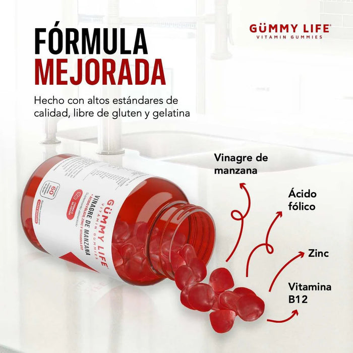 Gummylife Gomitas de Vinagre de Manzana - 60 Gomitas