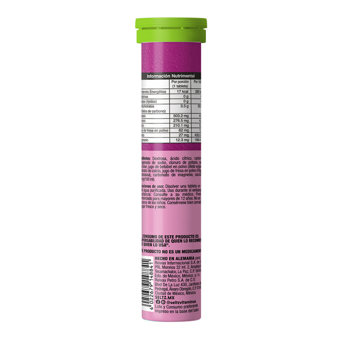 Electrolitos Fresa Kiwi  Seltz Tabletas Efervescentes - 13 tabletas