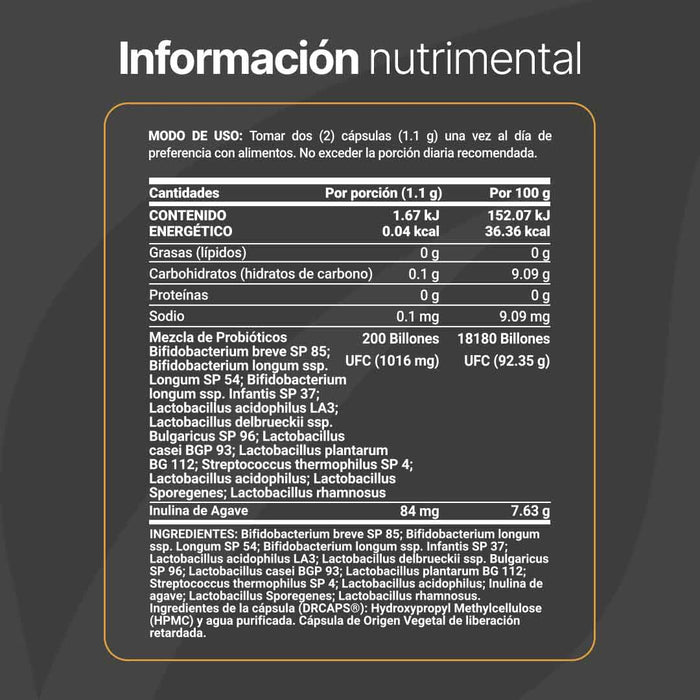 200 Billones de Probióticos -120 caps 550 mg