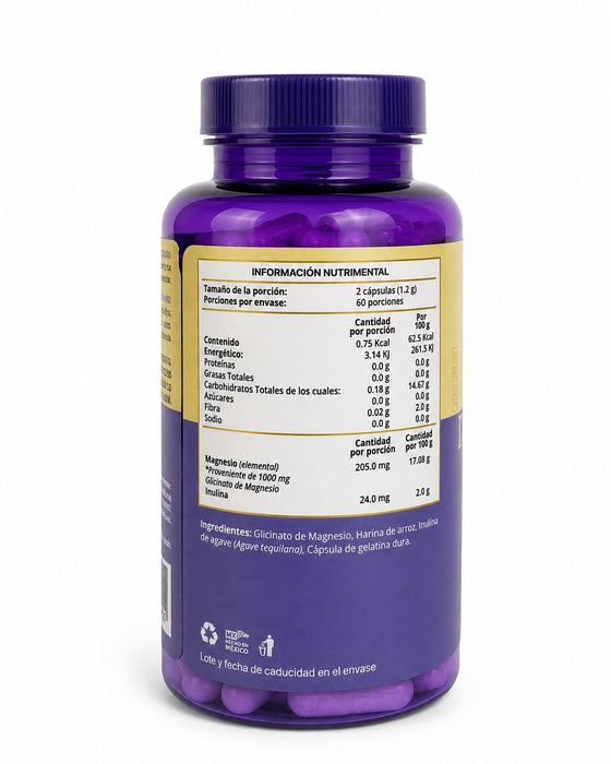 Glicinato de Magnesio - 120 capsulas