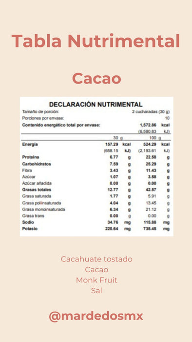 MAR DE DOS - Crema de cacahuate