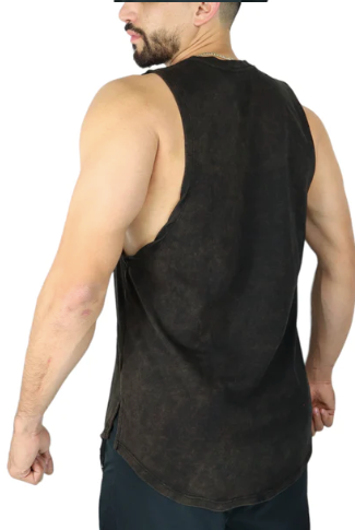 Tank Top Fitted Negro Deslavado - Bad Wolf