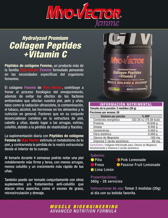 Colágeno Femme + Vitamina C presentación 560 g (28 servicios).